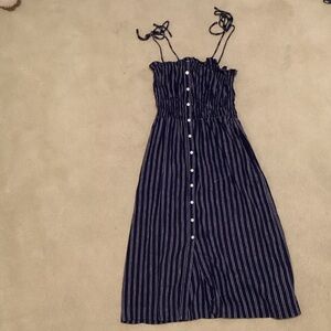 Universal Thread Navy and White Striped Midi Dress